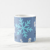 Niedliche Schneemänner und Schneeflocken in aquama Kaffeetasse (Mittel)