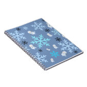 Niedliche Schneemänner und Schneeflocken in aquama Notizblock (Rechte Seite)