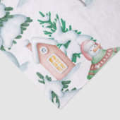 Niedliche Schneemänner und Weihnachtsbaumen Dekoup Seidenpapier (Detail)