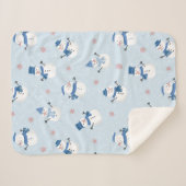 Niedliche Schneemänner und Weihnachtsbaummuster Sherpadecke (Vorderseite (Horizontal))