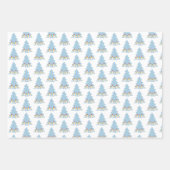 Niedliche Schneemänner und Weihnachtsbaumvorstellu Geschenkpapier Set (Vorderseite 3)