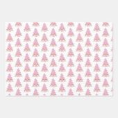 Niedliche Schneemänner und Weihnachtsbaumvorstellu Geschenkpapier Set (Vorderseite 2)