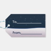 Niedliche Schneemänner wünschen frohe Weihnachten Geschenkanhänger (Rückseite Horizontal)