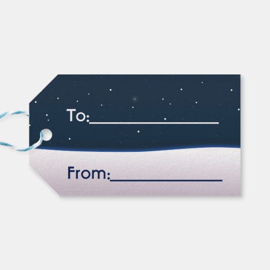 Niedliche Schneemänner wünschen frohe Weihnachten Geschenkanhänger (Rückseite Horizontal)