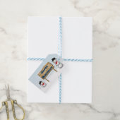 Niedliche Schneemänner wünschen viel Glück zum Geb Geschenkanhänger (Mit Garn)