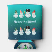 Niedliche Schneemannsfamilie Dosenkühler (Rückseite)