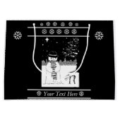 niedliche SchneemannsWeihnachten in Schwarzweiß Große Geschenktüte (Vorderseite)