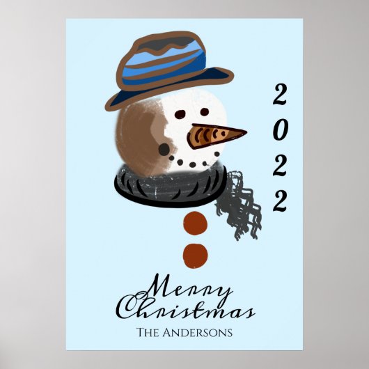 niedliche Schneemobilität frohe Weihnachten Poster (Vorne)