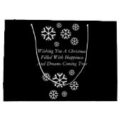 niedliche Schneeszene für Weihnachten Große Geschenktüte (Rückseite)