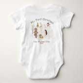 Niedliche Schneewaldtierszene Baby Strampler (Rückseite)