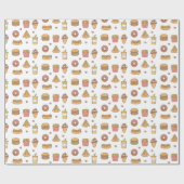 Niedliche Schnellimbiss-Gekritzel für ihr Geschenkpapier (Flach)