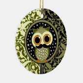 niedliche Schnurrbarteule Keramik Ornament (Rechts)