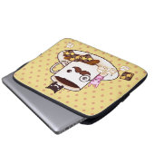 Niedliche Schnurrbartschale mit kawaii Tieren und Laptopschutzhülle (Vorne Knopf)