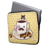 Niedliche Schnurrbartschale mit kawaii Tieren und Laptopschutzhülle (Vorderseite Links)