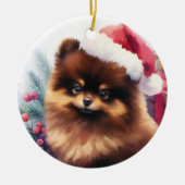 Niedliche Schokolade Braun Spitz Weihnachten Keramik Ornament (Vorne)