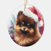 Niedliche Schokolade Braun Spitz Weihnachten Keramik Ornament (Links)