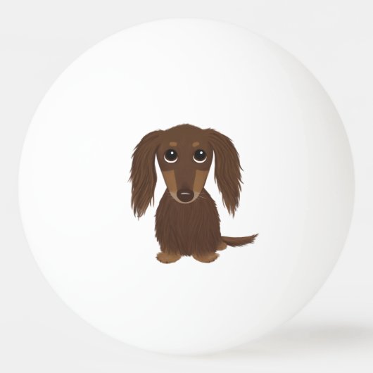 Niedliche Schokolade Braune Dackel Tischtennisball (Vorderseite)