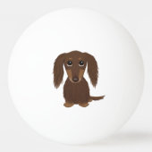 Niedliche Schokolade Braune Dackel Tischtennisball (Rückseite)