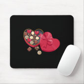 Niedliche Schokolade Candy Heart Liebe Valentine D Mousepad (Mit Mouse)