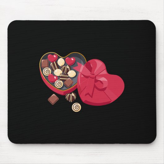 Niedliche Schokolade Candy Heart Liebe Valentine D Mousepad (Vorne)