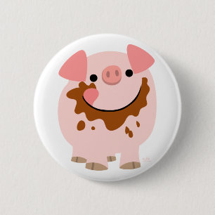 Niedliche Schokolade Cartoon Pig Button Abzeichen