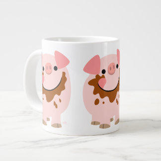 Niedliche Schokolade Cartoon Pig Jumbo Tasse