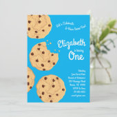 Niedliche Schokolade Chip Cookie Kinder 1. Geburts Einladung (Stehend Vorderseite)