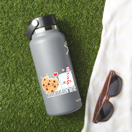 Niedliche Schokolade Chip Cookie und Milchglas Aufkleber