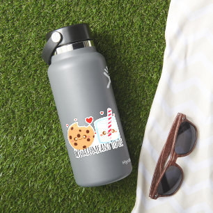 Niedliche Schokolade Chip Cookie und Milchglas Aufkleber
