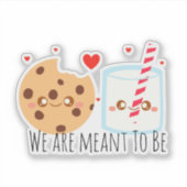 Niedliche Schokolade Chip Cookie und Milchglas Aufkleber (Vorderseite)