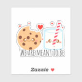 Niedliche Schokolade Chip Cookie und Milchglas Aufkleber (Blatt)