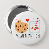 Niedliche Schokolade Chip Cookie und Milchglas Button (Vorne & Hinten)