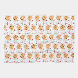 Niedliche Schokolade Chip Cookie und Milchglas Geschirrtuch