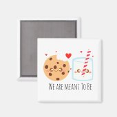 Niedliche Schokolade Chip Cookie und Milchglas Magnet (Vorderseite/Rückseite)