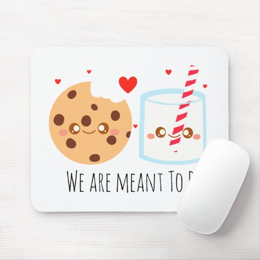 Niedliche Schokolade Chip Cookie und Milchglas Mousepad (Mit Mouse)