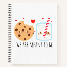 Niedliche Schokolade Chip Cookie und Milchglas Notizblock