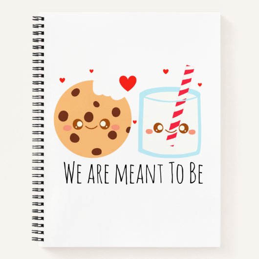 Niedliche Schokolade Chip Cookie und Milchglas Notizblock (Vorderseite)