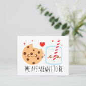 Niedliche Schokolade Chip Cookie und Milchglas Postkarte (Stehend Vorderseite)