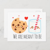 Niedliche Schokolade Chip Cookie und Milchglas Postkarte (Vorne/Hinten)