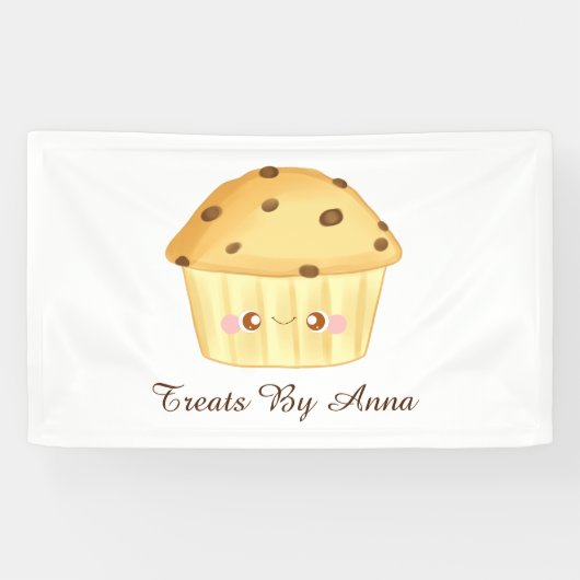 Niedliche Schokolade Chip Muffin Banner (Horizontal)