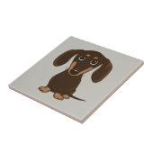 Niedliche Schokolade-Dackel| Cartoon Dackel Hund Fliese (Seite)