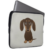 Niedliche Schokolade Dackel | Cartoon Dackel Hund Laptopschutzhülle (Vorne Rechts)