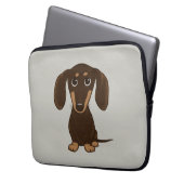 Niedliche Schokolade Dackel | Cartoon Dackel Hund Laptopschutzhülle (Vorderseite Links)