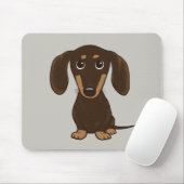 Niedliche Schokolade Dackel | Cartoon Dackel Hund Mousepad (Mit Mouse)