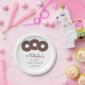 Niedliche Schokolade Donuts Kinderdusche Sprinkle Pappteller (Party)