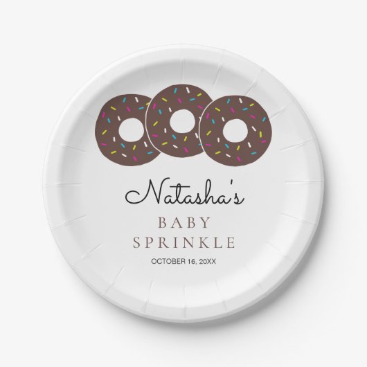 Niedliche Schokolade Donuts Kinderdusche Sprinkle Pappteller (Vorderseite)