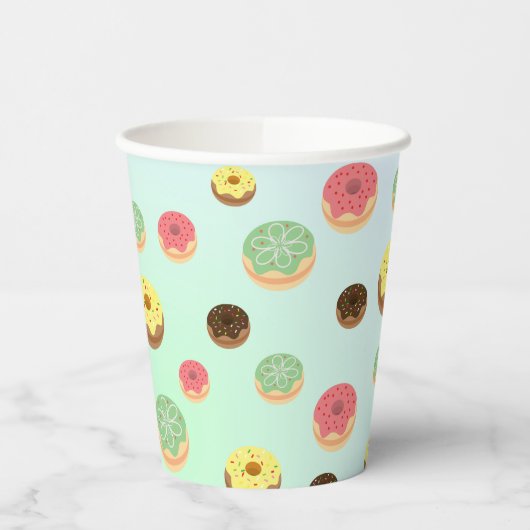 Niedliche Schokolade Erdbeeren Donuts Geburtstag Pappbecher (Links)