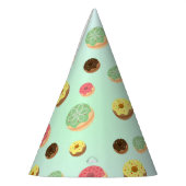 Niedliche Schokolade Erdbeeren Donuts Geburtstag Partyhütchen (Links)