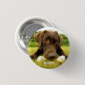Niedliche Schokolade Labrador Custom Button (Vorne & Hinten)