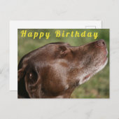 Niedliche Schokolade Labrador Hund - Happy Birthda Postkarte (Vorne/Hinten)